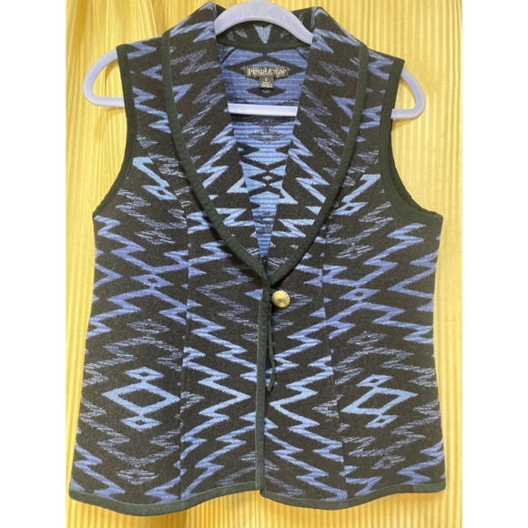 Pendleton Wool Vest Southwestern Design Women's S Concho Accents - Picture 1 of 9
